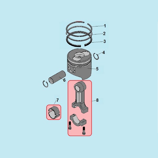 Поршень и шатун Champion DG6501E-3